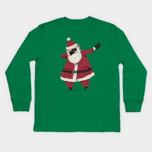 dabbing santa Kids Long Sleeve T-Shirt